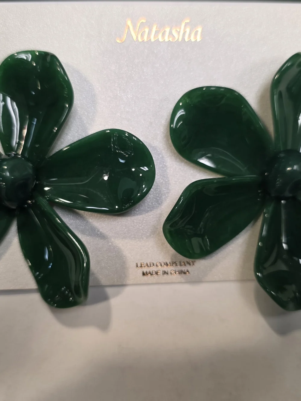 Natasha Couture Emerald Green Floral Earrings